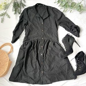Zara Charcoal Grey Shirt Dress Size XS